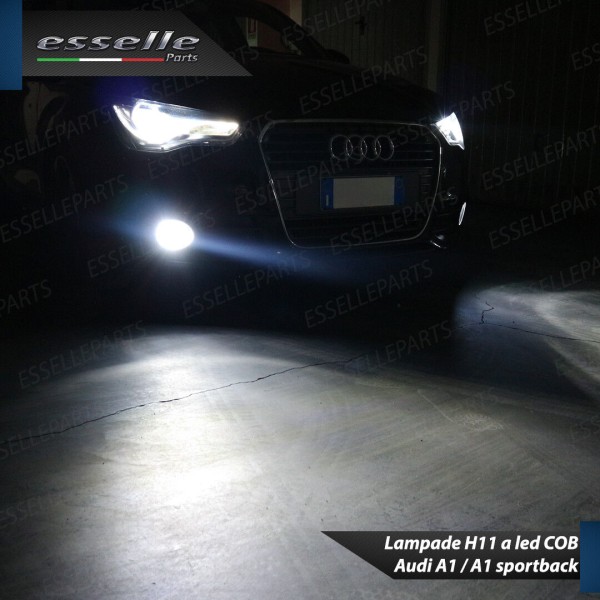 Luci Fendinebbia H11 LED 900 Lumen 6000K bianco AUDI A1 8x Pre-Restyling