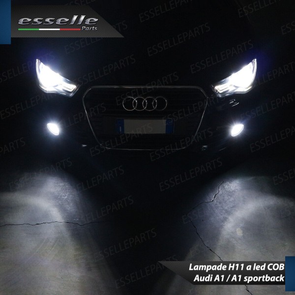 Luci Fendinebbia H11 LED 900 Lumen 6000K bianco AUDI A1 8x Pre-Restyling