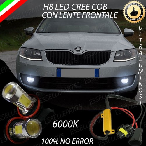 Luci Fendinebbia H8 LED 900 Lumen 6000K bianco SKODA OCTAVIA 3 5E