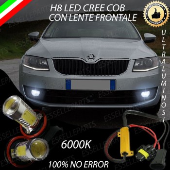 Luci Fendinebbia H8 LED 900 Lumen 6000K bianco SKODA OCTAVIA 3 5E