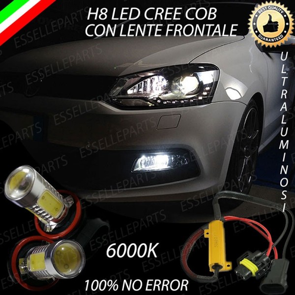 Luci Fendinebbia H8 LED 900 Lumen 6000K bianco VW POLO 6R 6C