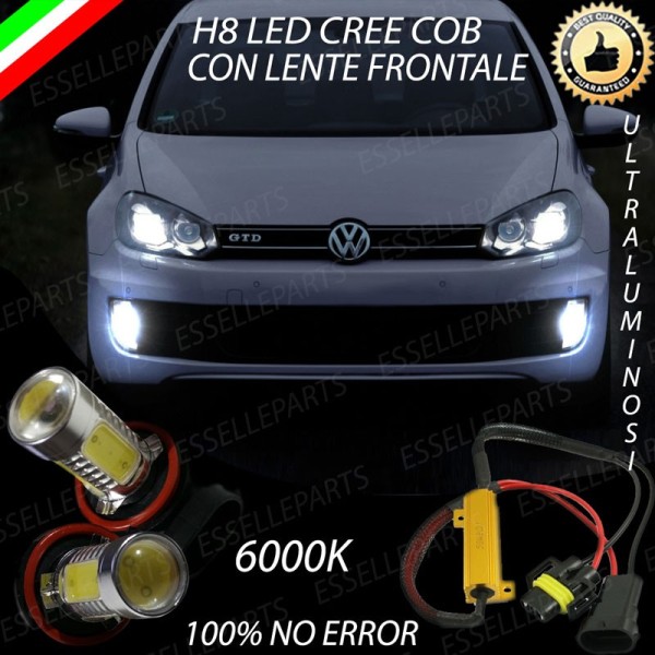 Luci Fendinebbia H8 LED 900 Lumen 6000K VW GOLF 6 per modelli GTI e GTD