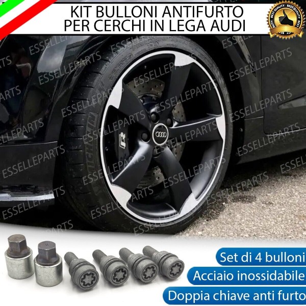 Kit 4 Bulloni In Acciaio Antifurto Cerchi In Lega Per Audi E-Tron GT Tre Volumi