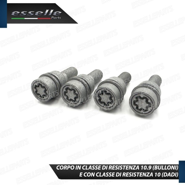 Kit 4 Bulloni In Acciaio Antifurto Cerchi In Lega Per Audi Q7 II