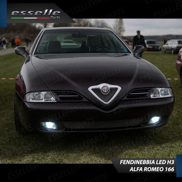 Luci Fendinebbia H3 LED COB 900 Lumen 6000K bianco Alfa Romeo 166