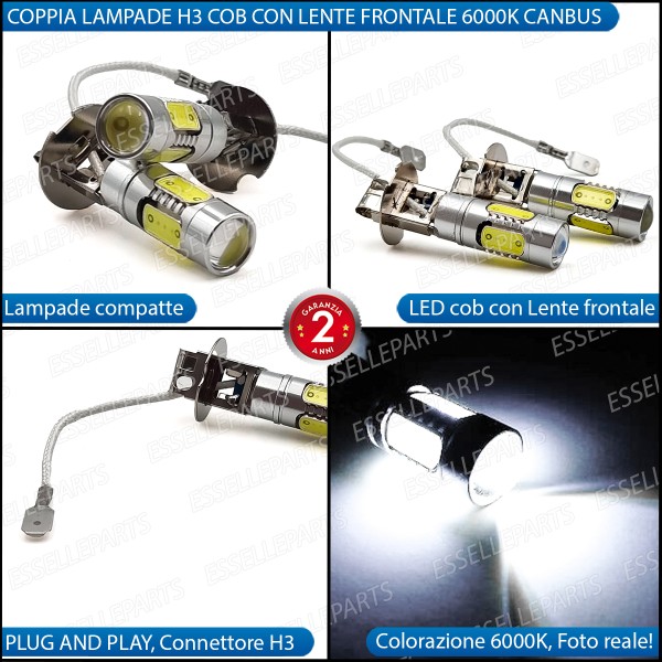 Luci Fendinebbia H3 LED COB 900 LUMEN Renault Avantime