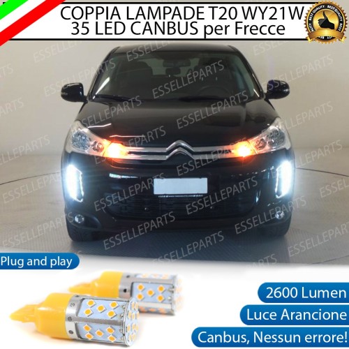Coppia Lampade T20 WY21W 35 LED CANBUS PER FRECCE DIREZIONALI Anteriori PER Citroen C4 Aircross