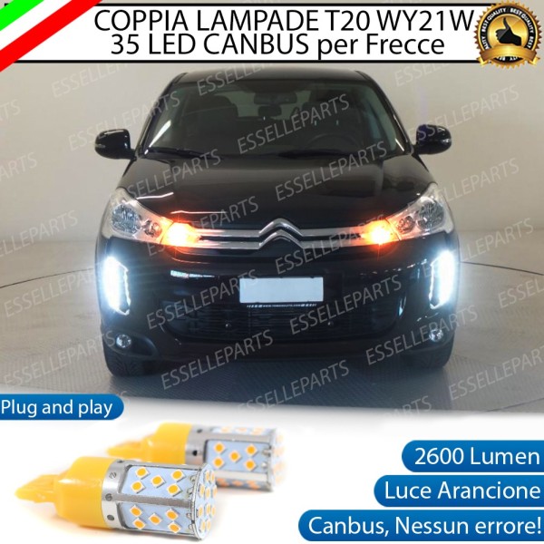 Coppia Lampade T20 WY21W 35 LED CANBUS PER FRECCE DIREZIONALI Anteriori PER Citroen C4 Aircross