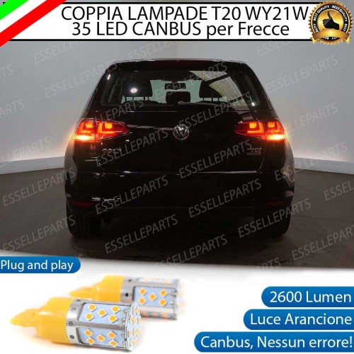 Coppia Lampade T20 WY21W 35 LED CANBUS PER FRECCE DIREZIONALI POSTERIORI PER Volkswagen Golf 7