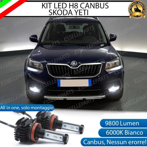 Kit Full LED H8 9800 Lumen 6000K bianco Fendinebbia per SKODA YETI RESTYLING