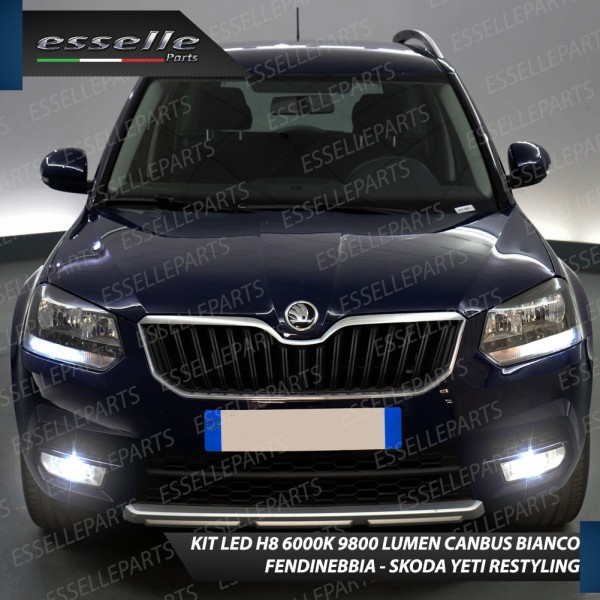 Kit Full LED H8 9800 Lumen 6000K bianco Fendinebbia per SKODA YETI RESTYLING