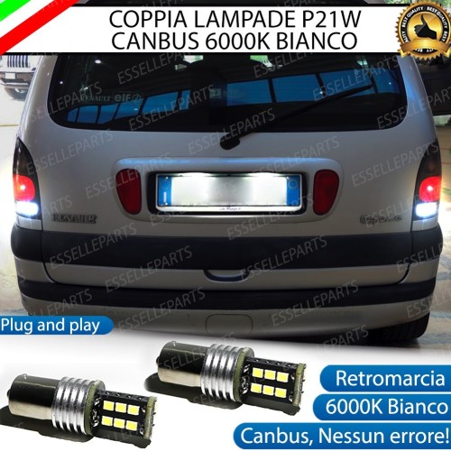 Coppia Lampade 15 LED Retromarcia Canbus 6000K Renault Espace 3 Dal 07-2000