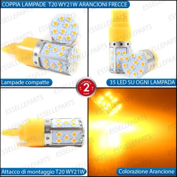 Coppia Lampade T20 WY21W 35 LED CANBUS PER FRECCE DIREZIONALI Anteriori PER OPEL MOKKA Coppia Lampade T20 WY21W 35 LED CANBUS PER FRECCE DIREZIONALI Anteriori PER OPEL MOKKA
