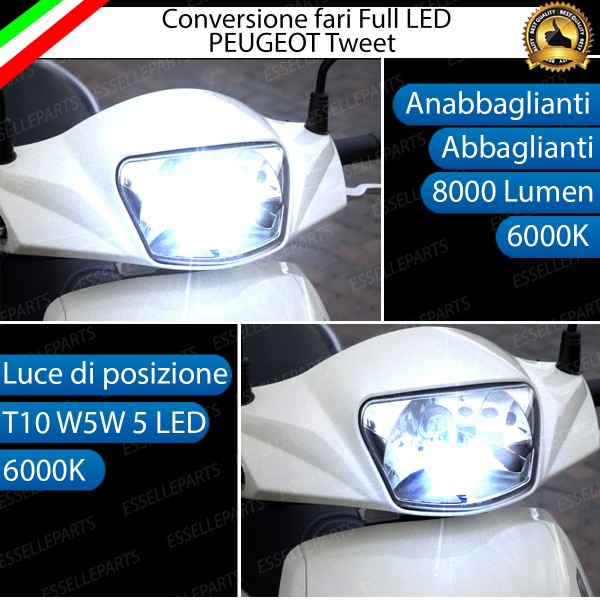 Conversione Fari Full LED ULTRA COMPATTA per PEUGEOT Tweet 150 2015-2017 RS