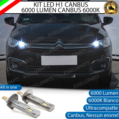 Kit Full LED Abbaglianti H1 6000 Lumen 6000K bianco CITROEN C-ELYSEE RESTYLING