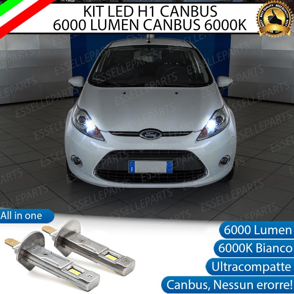 Kit Full LED Abbaglianti H1 6000 LUMEN 6000K FORD FIESTA MK6 Con faro a parabola