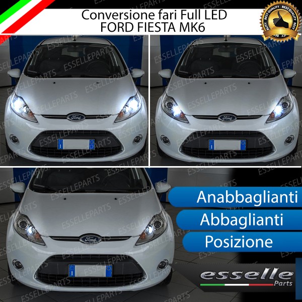 Conversione Fari Full LED 6000K bianco FORD FIESTA MK6 Con faro a parabola