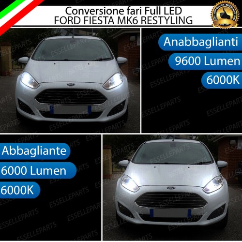 Conversione Fari Full LED 6000K bianco FORD FIESTA MK6 Restyling fari lenticiolari