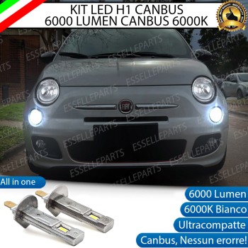 Kit Full LED Abbaglianti H1 6000 Lumen 6000K bianco Abarth 500 595 695 Pre-Restyling