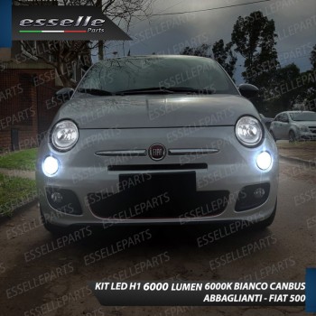 Kit Full LED Abbaglianti H1 6000 Lumen 6000K bianco Abarth 500 595 695 Pre-Restyling