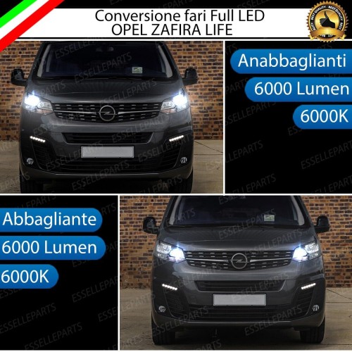Conversione fari full LED Anabbaglianti Abbaglianti OPEL ZAFIRA LIFE