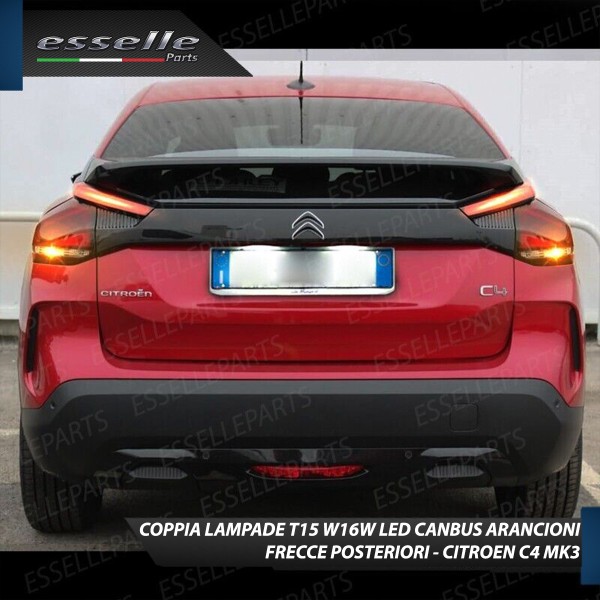 Lampada  T15 W16W 15 LED Canbus ARANCIONE FRECCE PER Citroen C4 MK3