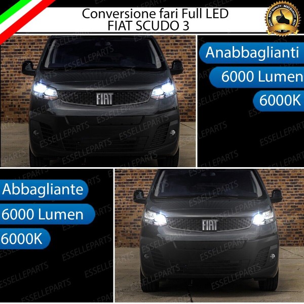Conversione fari full LED Anabbaglianti Abbaglianti Fiat Scudo 3