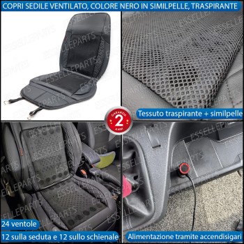 Coprisedile Copri Sedile Ventilato 24 Ventole Traspirante Con Bordo Similpelle Coprisedile Copri Sedile Ventilato 24 Ventole Traspirante Con Bordo Similpelle