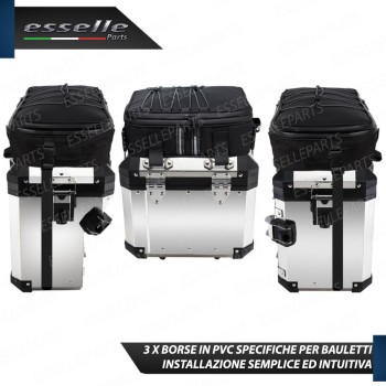 Set 3 Borse Aggiuntive Valigie Laterali e Posteriori per Bauletti Moto Adventure Set 3 Borse Aggiuntive Valigie Laterali e Posteriori per Bauletti Moto Adventure