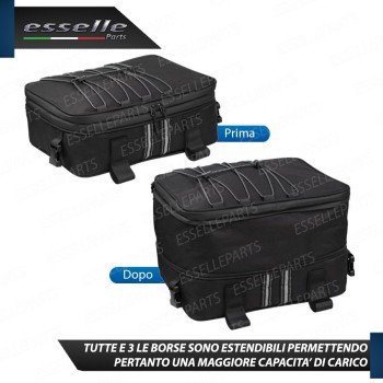 Set 3 Borse Aggiuntive Valigie Laterali e Posteriori per Bauletti Moto Adventure Set 3 Borse Aggiuntive Valigie Laterali e Posteriori per Bauletti Moto Adventure