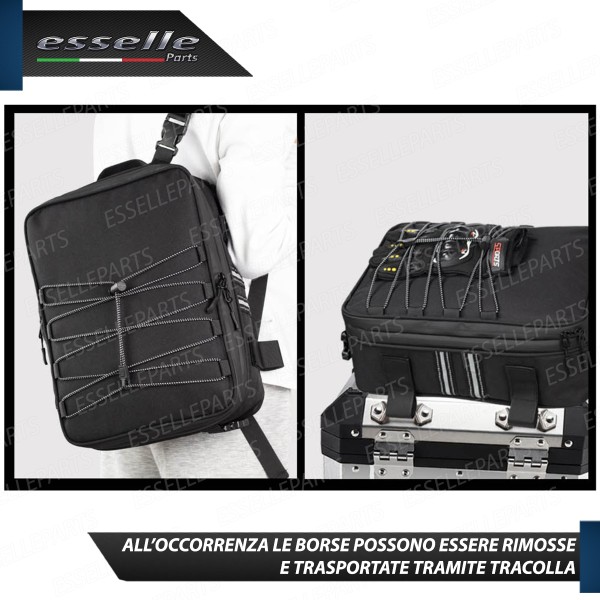 Set 3 Borse Aggiuntive Valigie Laterali e Posteriori per Bauletti Moto Adventure