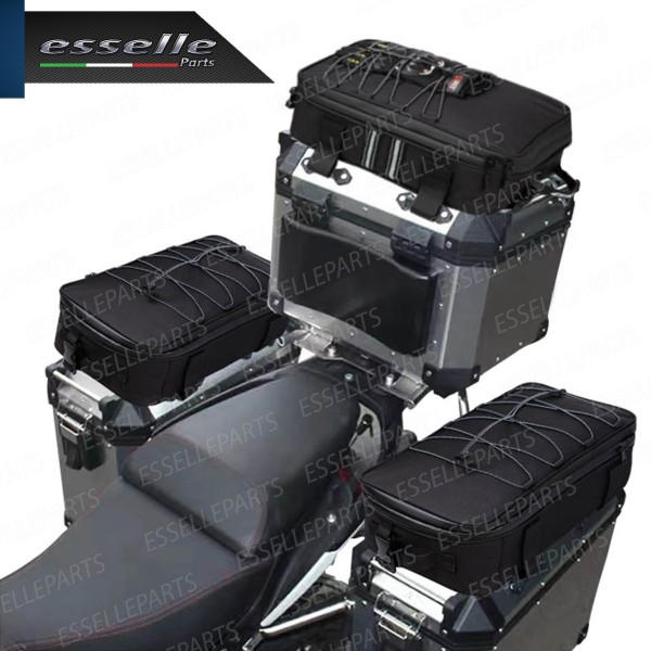 Set 3 Borse Aggiuntive Valigie Laterali e Posteriori per Bauletti Moto Adventure