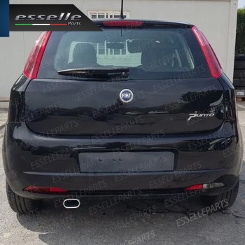 Terminale Di Scarico Rettangolare per Fiat Grande Punto Finalino Cromato Inox