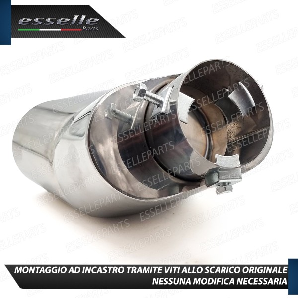 Terminale Di Scarico Rettangolare per Fiat Punto EVO Finalino Cromato Inox