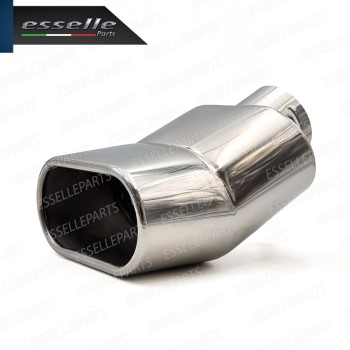 Terminale Di Scarico Rettangolare per Fiat Punto EVO Finalino Cromato Inox