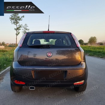 Terminale Di Scarico Rettangolare per Fiat Punto EVO Finalino Cromato Inox