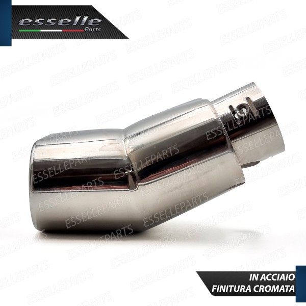Terminale Di Scarico Rettangolare per Fiat Punto MK3 Finalino Cromato Inox