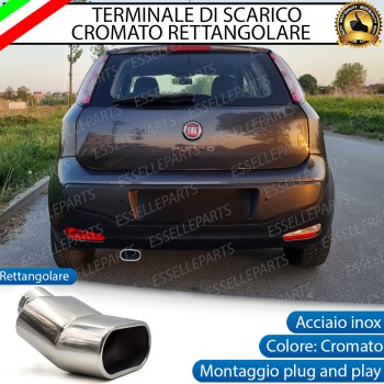 Terminale Di Scarico Rettangolare per Fiat Punto MK3 Finalino Cromato Inox