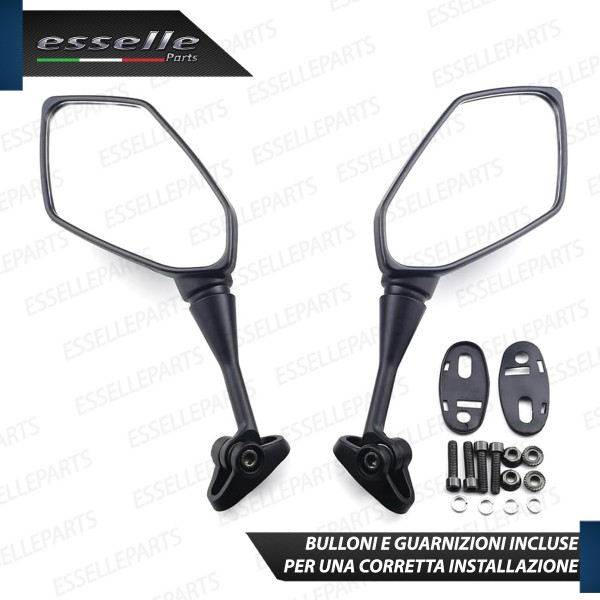Coppia Specchietti Retrovisori Carbon Look Universali per moto carenate