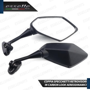 Coppia Specchietti Retrovisori Carbon Look per moto carenate Coppia Specchietti Retrovisori Carbon Look per moto carenate