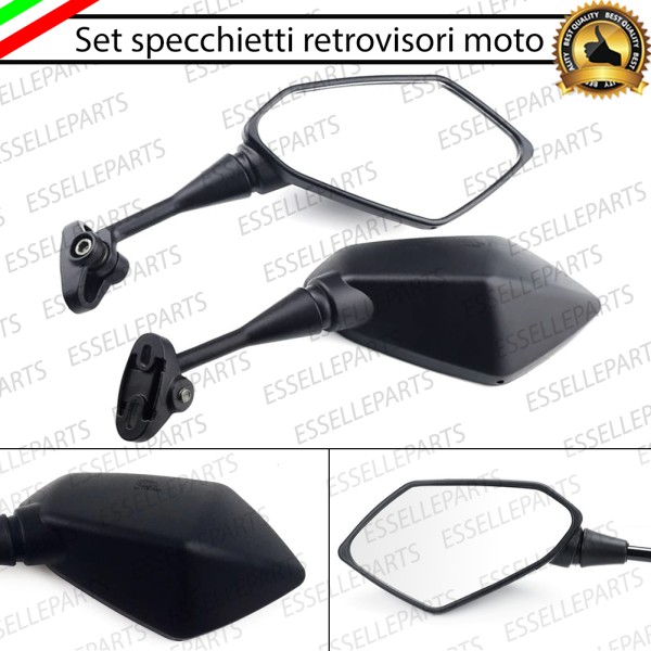 Coppia Specchietti Retrovisori Nero Opaco per moto carenate