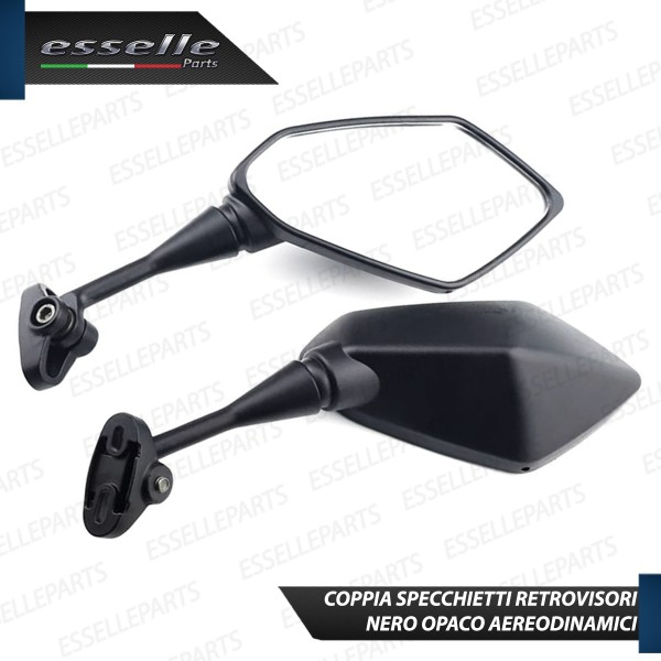 Coppia Specchietti Retrovisori Nero Opaco per moto carenate