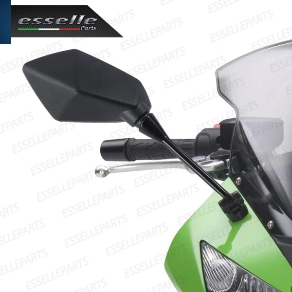 Coppia Specchietti Retrovisori Nero Opaco per moto carenate