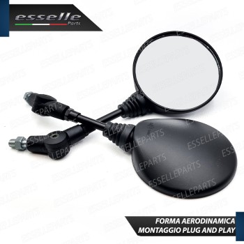 Coppia Specchietti Retrovisori Neri Rotondo Tondo Universali per moto,motorini,scooter Coppia Specchietti Retrovisori Neri Rotondo Tondo Universali per moto,motorini,scooter