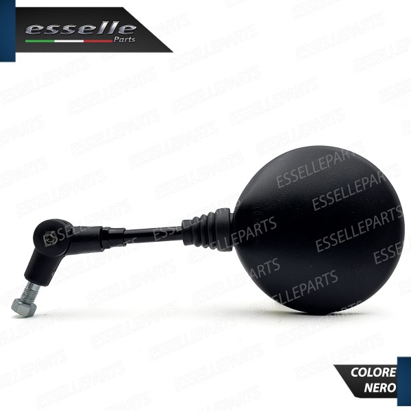 Coppia Specchietti Retrovisori Neri Rotondo Tondo Universali per moto,motorini,scooter