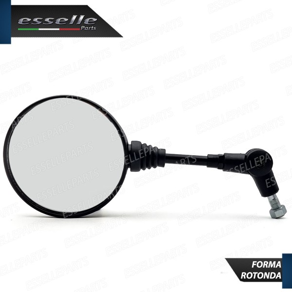 Coppia Specchietti Retrovisori Neri Rotondo Tondo Universali per moto,motorini,scooter