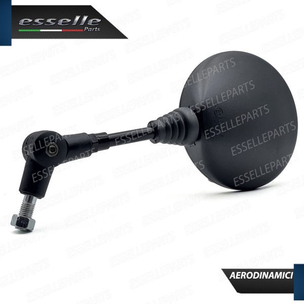 Coppia Specchietti Retrovisori Neri Rotondo Tondo Universali per moto,motorini,scooter