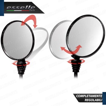 Coppia Specchietti Retrovisori Neri Rotondo Tondo Universali per moto,motorini,scooter Coppia Specchietti Retrovisori Neri Rotondo Tondo Universali per moto,motorini,scooter