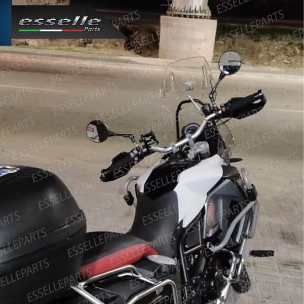 Coppia Specchietti Retrovisori Neri Rotondo Tondo Universali per moto,motorini,scooter