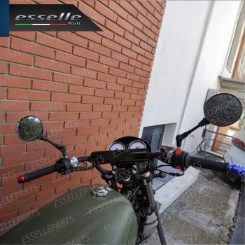 Coppia Specchietti Retrovisori Neri Rotondo Tondo Universali per moto,motorini,scooter Coppia Specchietti Retrovisori Neri Rotondo Tondo Universali per moto,motorini,scooter